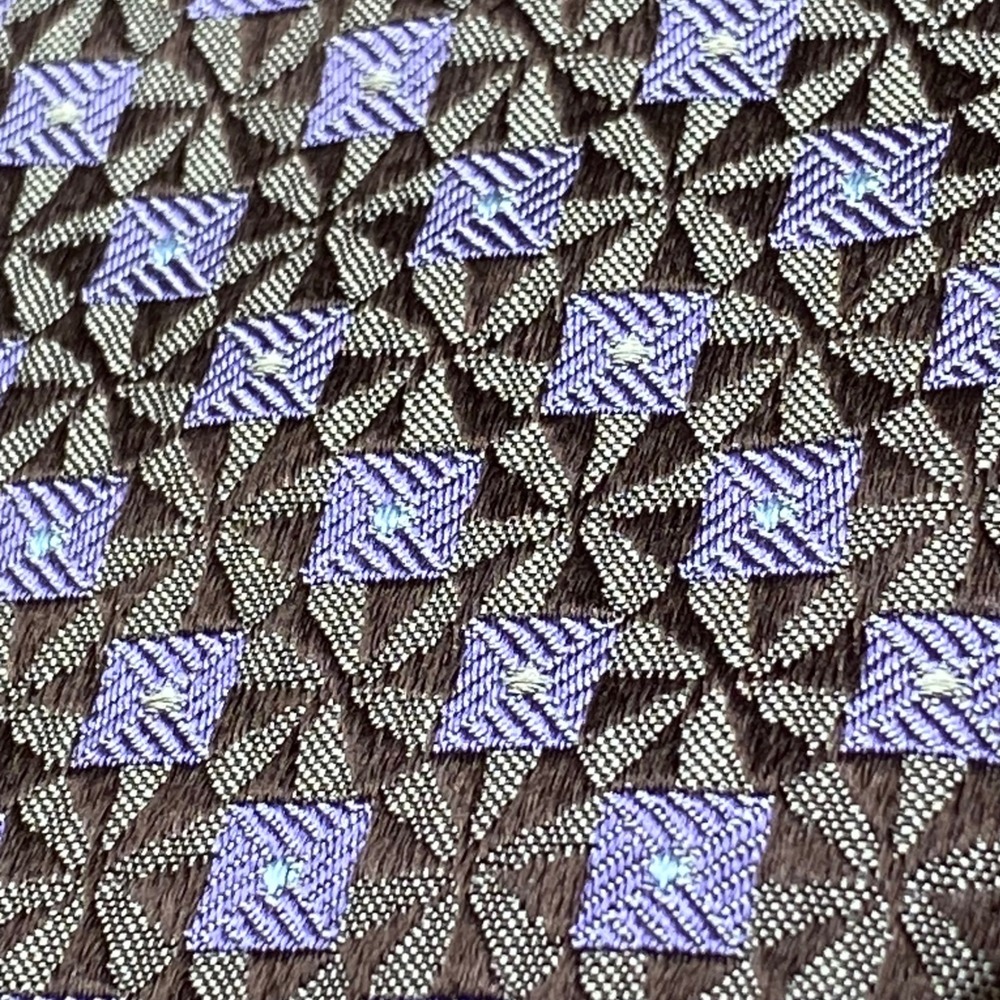 Vintage Calvin Klein Tie Geometric Mens Purple Silk Jacquard‎ Classic 90s - Picture 7 of 7